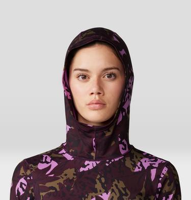 Women's Butter Up Long Sleeve Hoody, Color: Blackberry Forests Floor Print, image 4