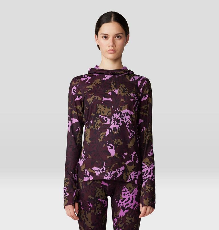 Women's Butter Up Long Sleeve Hoody, Color: Blackberry Forests Floor Print, image 6