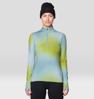 Women's Butter Up Half Zip, Color: Blue Sage Multi Ombre Print, image 5