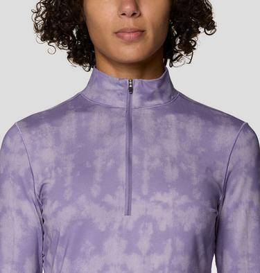Women's Butter Up Half Zip, Color: Violet Stone Shadowdye XS Print, image 8