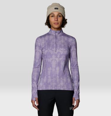 Women's Butter Up Half Zip, Color: Violet Stone Shadowdye XS Print, image 5