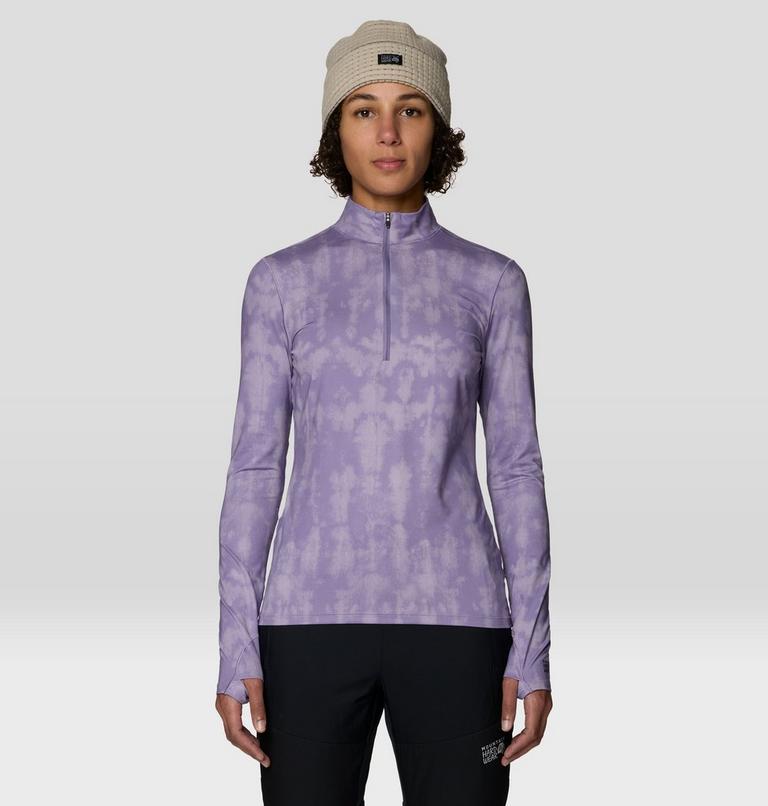 Women's Butter Up Half Zip, Color: Violet Stone Shadowdye XS Print, image 1