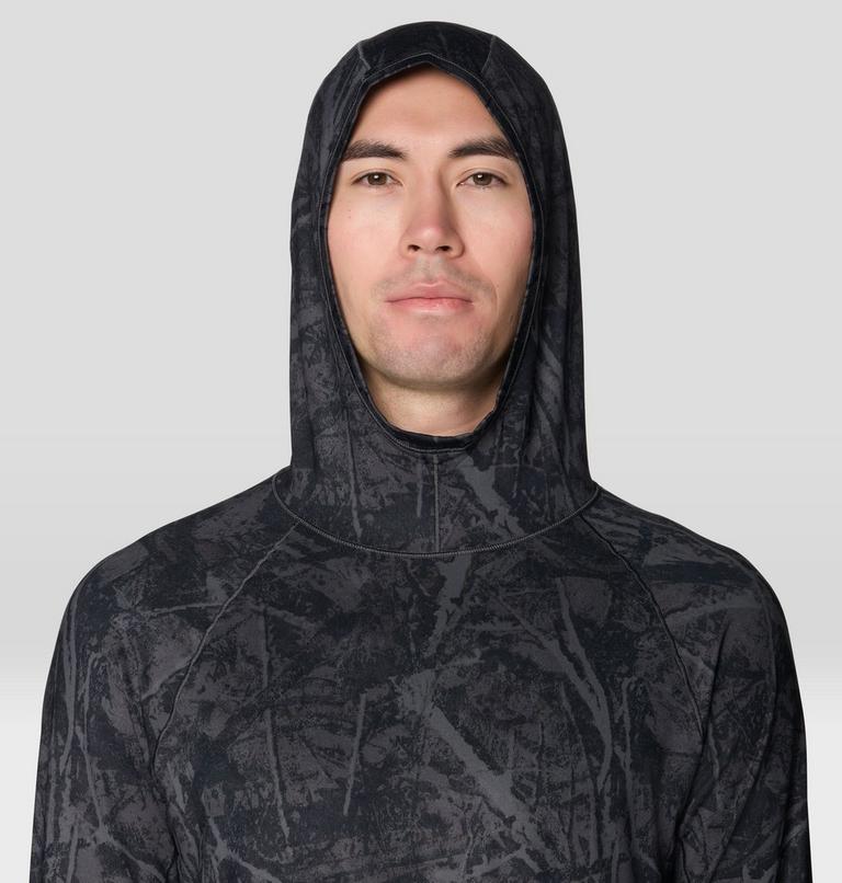 Men's Butter Up Long Sleeve Hoody, Color: Shark Treecover Print, image 5