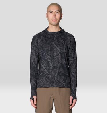 Men's Butter Up Long Sleeve Hoody, Color: Shark Treecover Print, image 13