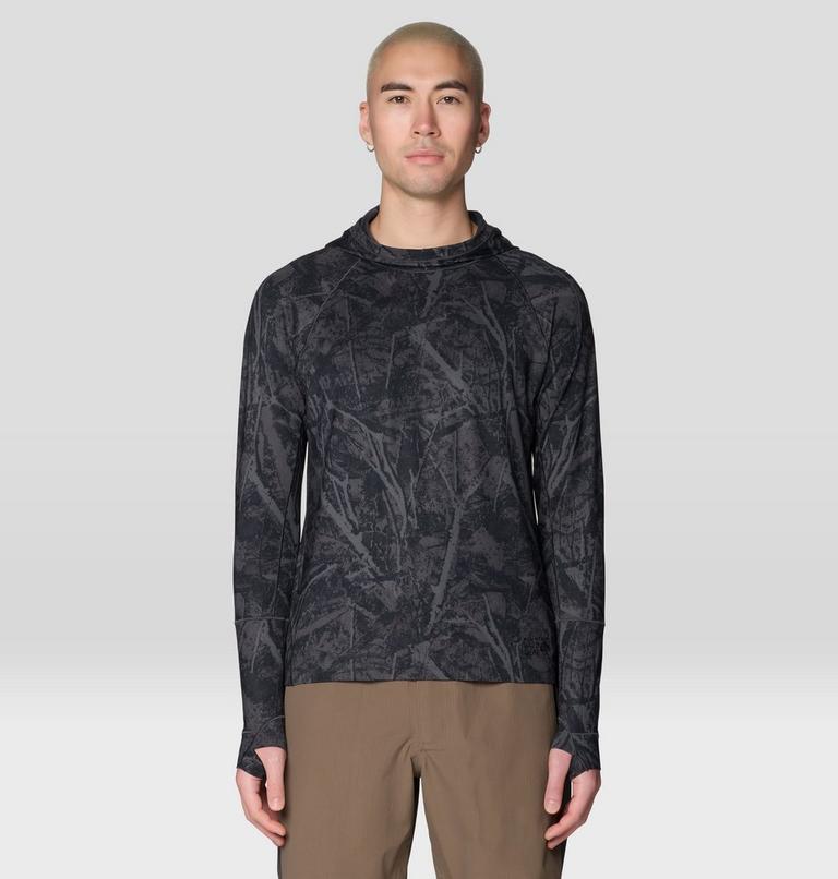 Men's Butter Up Long Sleeve Hoody, Color: Shark Treecover Print, image 1