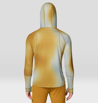 Men's Butter Up Long Sleeve Hoody, Color: Olive Gold Ombre Print, image 6