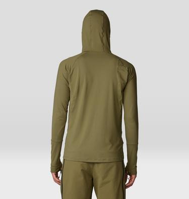 Men's Butter Up Long Sleeve Hoody, Color: Combat Green, image 2