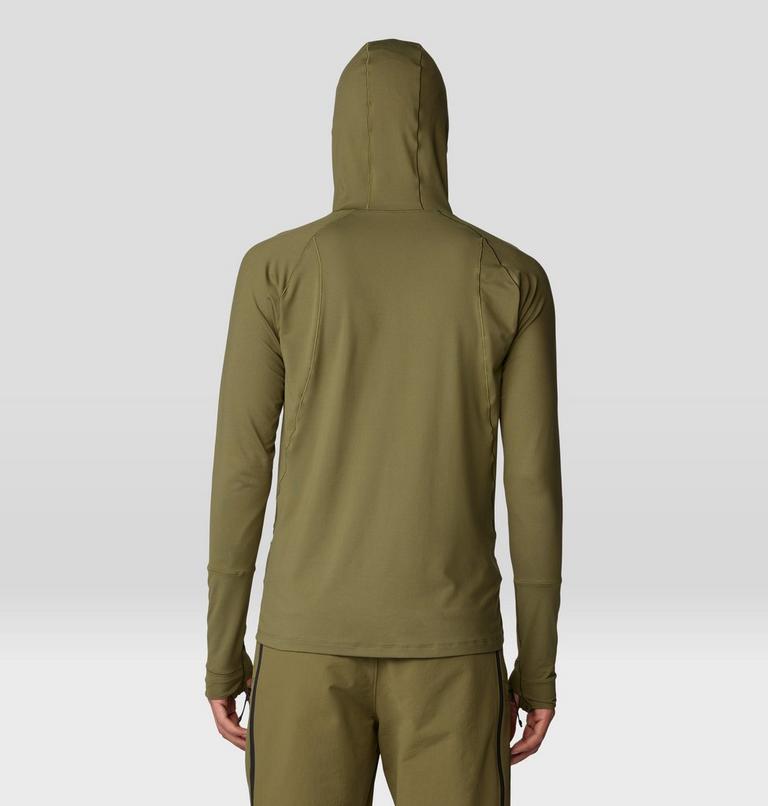 Men's Butter Up Long Sleeve Hoody, Color: Combat Green, image 2