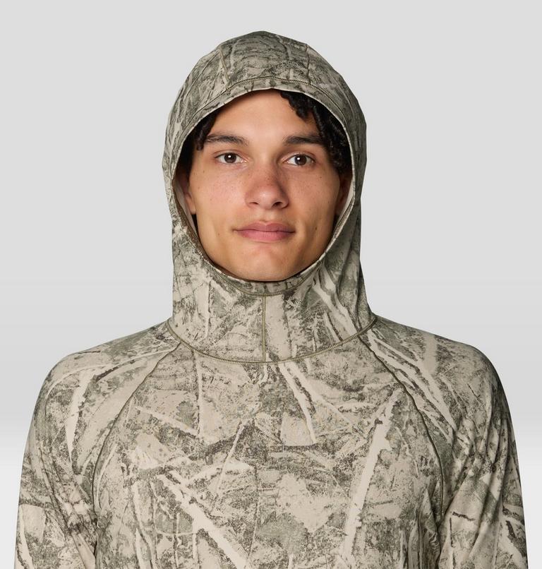 Men's Butter Up Long Sleeve Hoody, Color: Stone Green Treecover Print, image 5