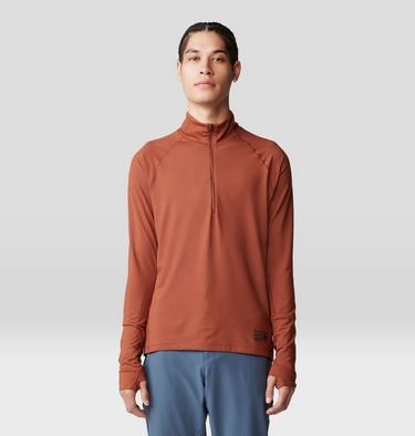 Men's Butter Up Long Sleeve Half Zip, Color: Iron Oxide, image 1