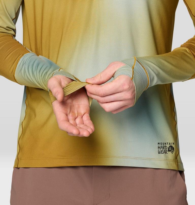 Men's Butter Up Long Sleeve Half Zip, Color: Olive Gold Ombre Print, image 5