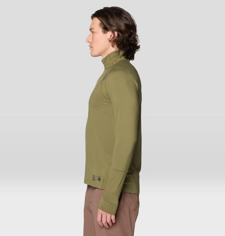 Men's Butter Up Long Sleeve Half Zip, Color: Combat Green, image 3
