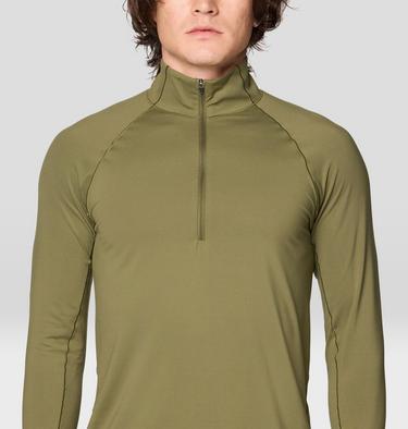 Men's Butter Up Long Sleeve Half Zip, Color: Combat Green, image 8