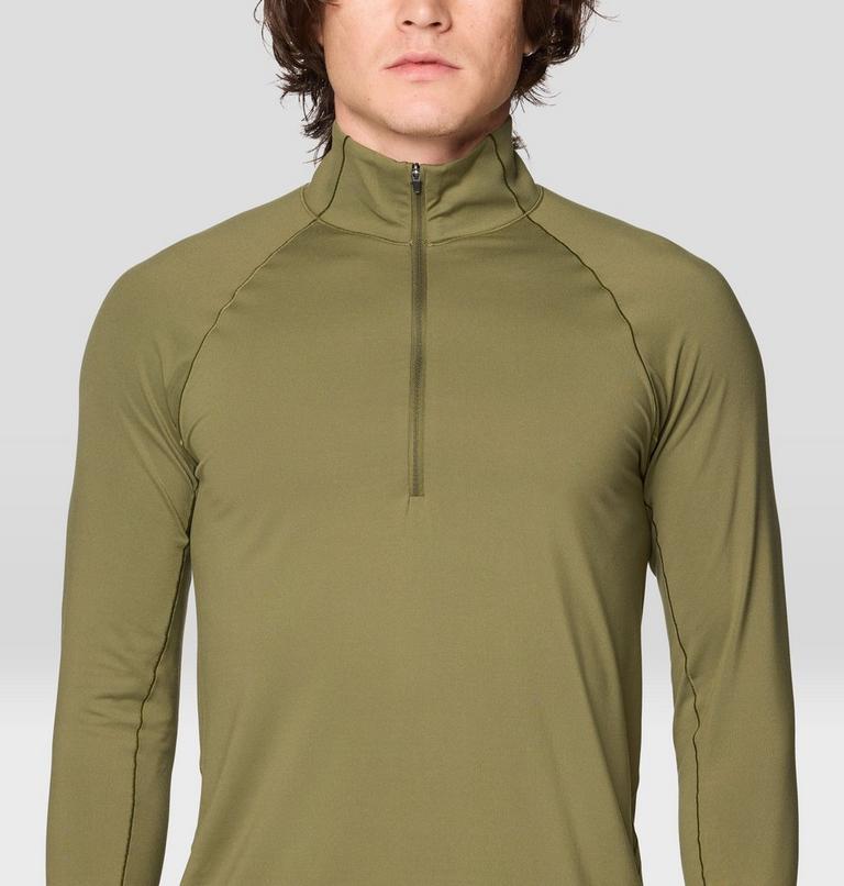 Men's Butter Up Long Sleeve Half Zip, Color: Combat Green, image 4