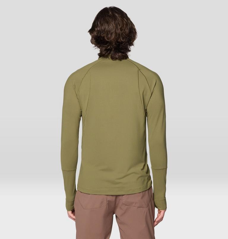 Men's Butter Up Long Sleeve Half Zip, Color: Combat Green, image 2
