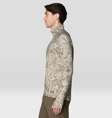 Men's Butter Up Long Sleeve Half Zip, Color: Stone Green Treecover Print, image 11