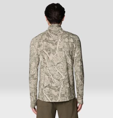 Men's Butter Up Long Sleeve Half Zip, Color: Stone Green Treecover Print, image 4