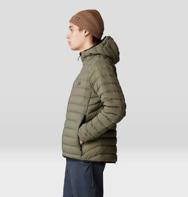 Men's Deloro Down Full Zip Hoody, Color: Stone Green, image 3