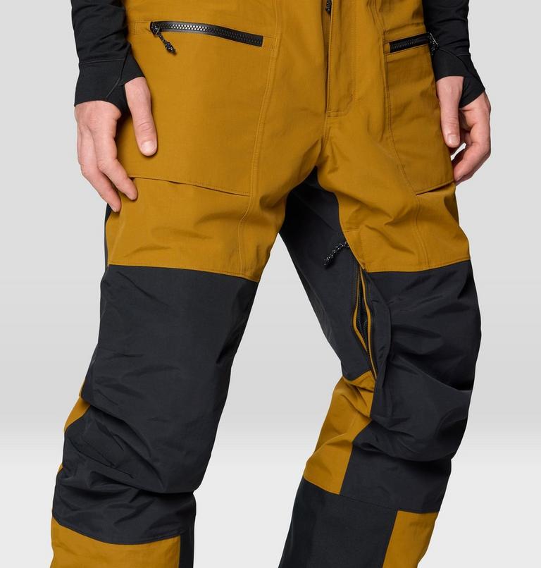 Men's First Tracks Bib, Color: Olive Gold, Black, image 8