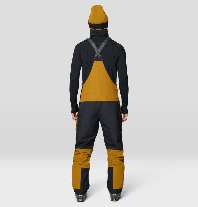 Men's First Tracks Bib, Color: Olive Gold, Black, image 3