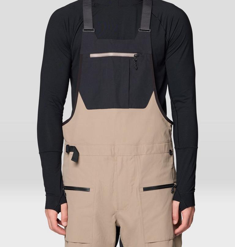 Men's First Tracks Bib, Color: Dunes, Black, image 6