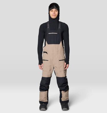 Men's First Tracks Bib, Color: Dunes, Black, image 3