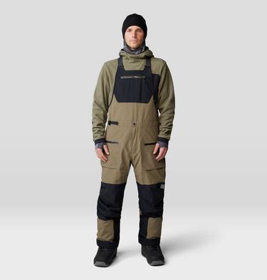 Men's First Tracks Bib, Color: Stone Green, image 5