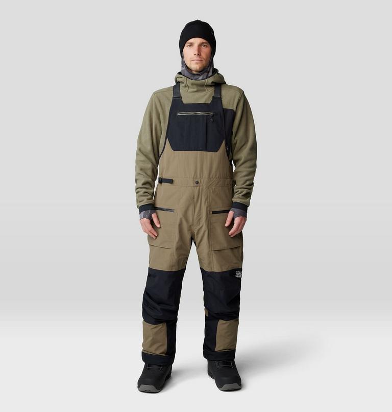Men's First Tracks Bib, Color: Stone Green, image 1