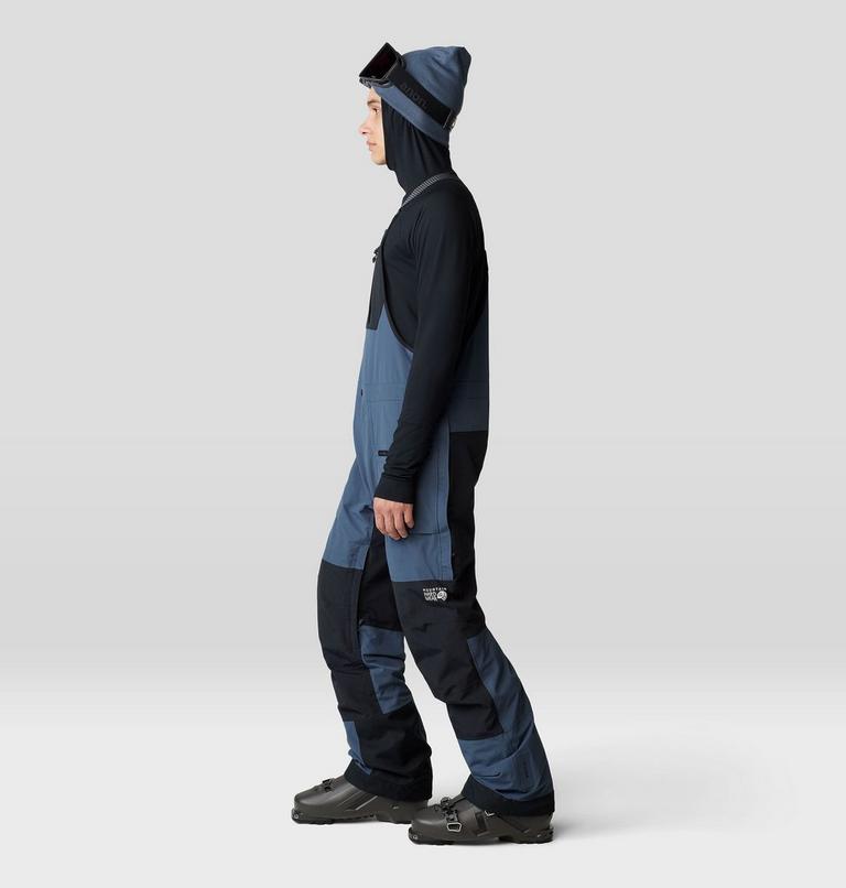 Men's First Tracks Bib, Color: Moon Blue, Black, image 4
