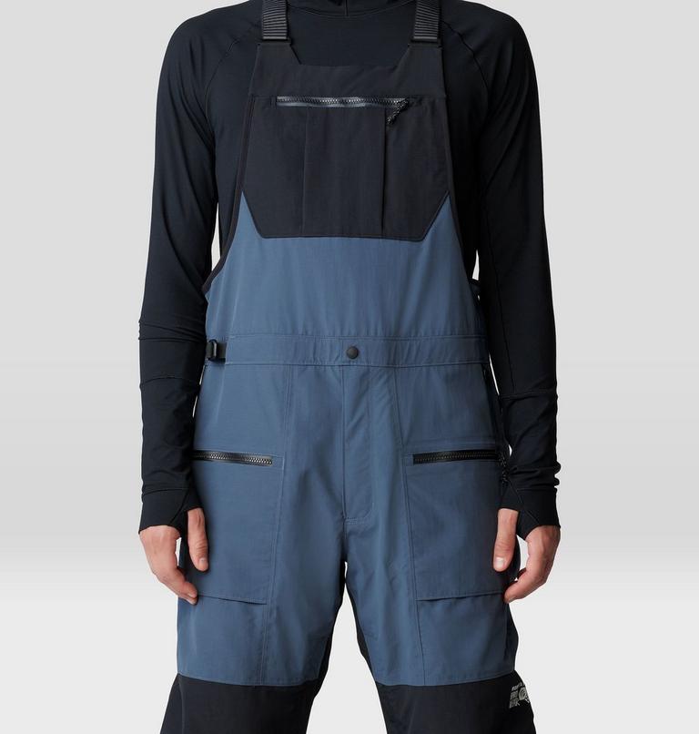 Men's First Tracks Bib, Color: Moon Blue, Black, image 6