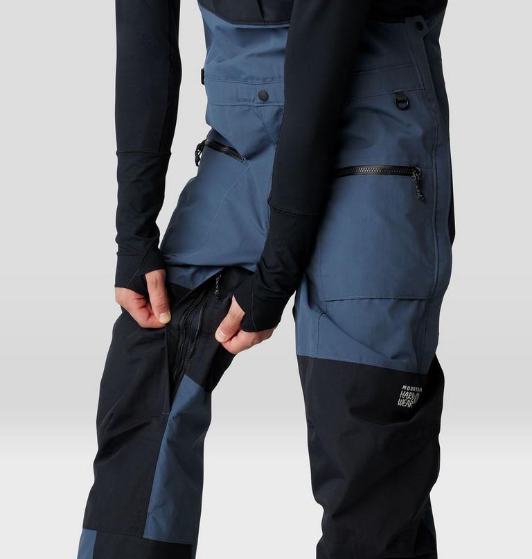 Men's First Tracks Bib, Color: Moon Blue, Black, image 9