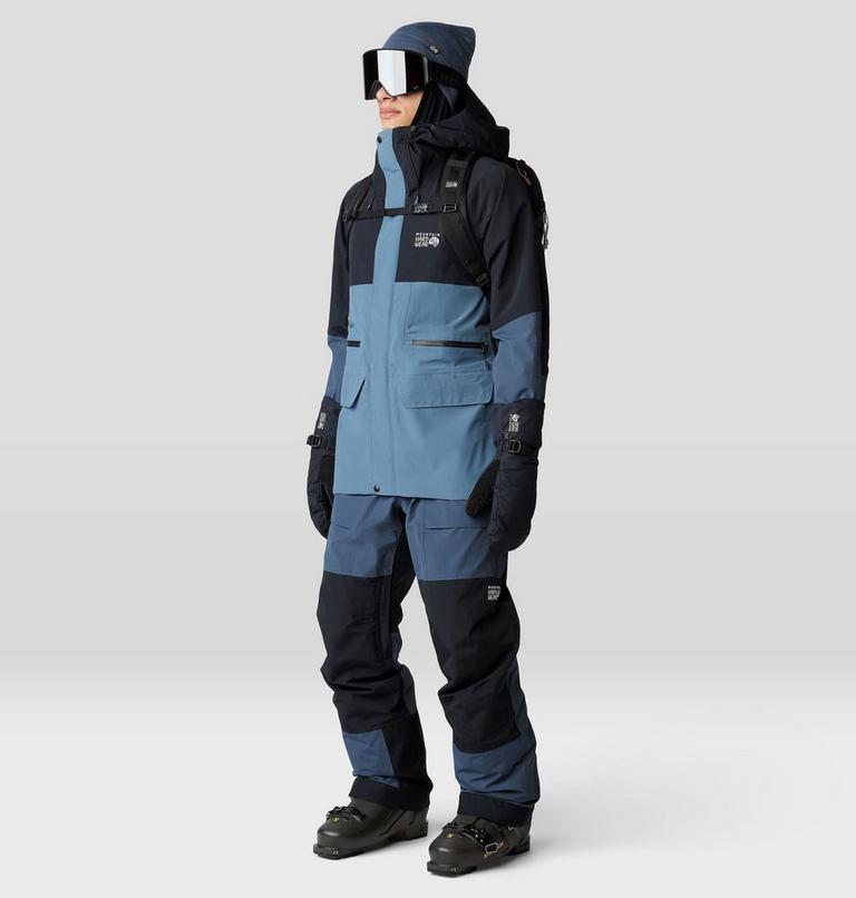 Men's First Tracks Bib, Color: Moon Blue, Black, image 12
