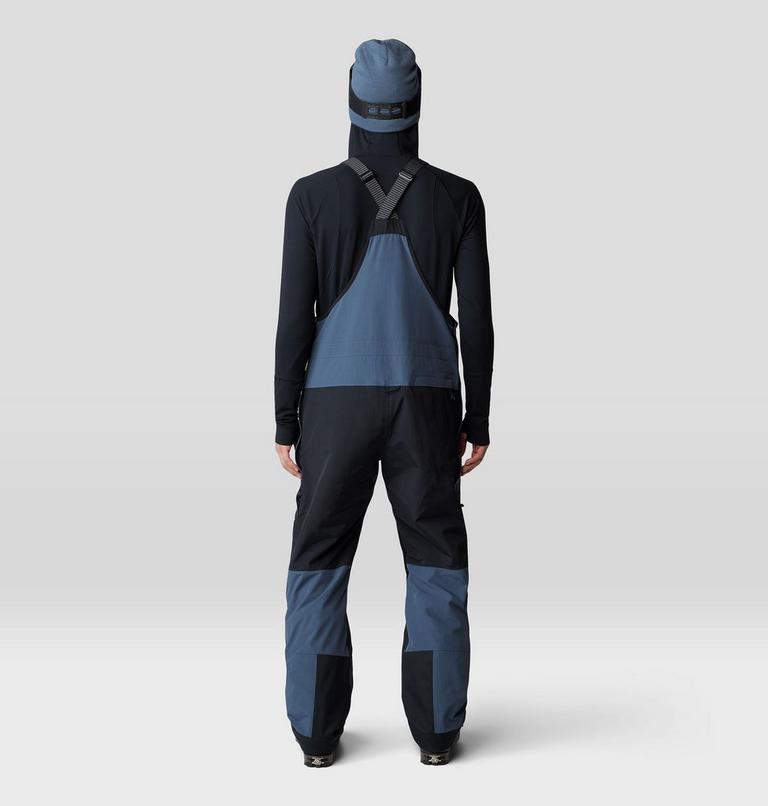 Men's First Tracks Bib, Color: Moon Blue, Black, image 3