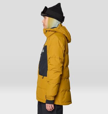 Men's First Tracks Down Jacket, Color: Olive Gold, Black, image 3