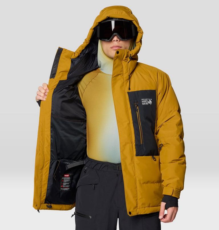 Men's First Tracks Down Jacket, Color: Olive Gold, Black, image 5