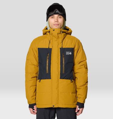 Men's First Tracks Down Jacket, Color: Olive Gold, Black, image 1