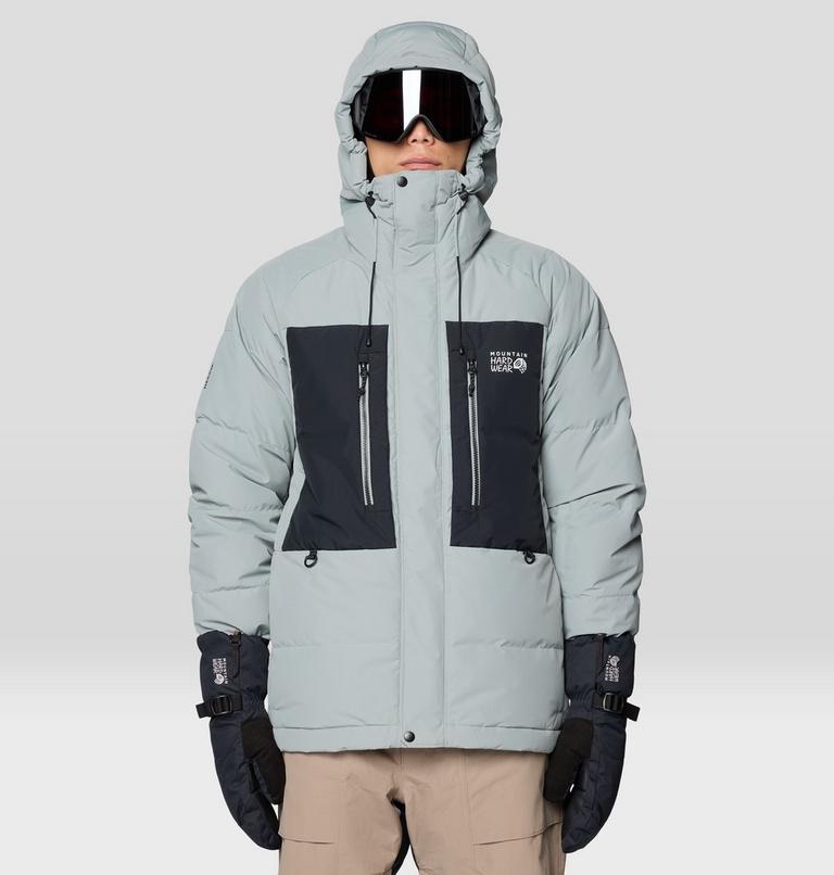 Men's First Tracks Down Jacket, Color: Wet Stone, Black, image 5