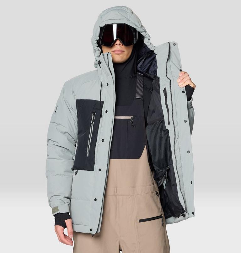 Men's First Tracks Down Jacket, Color: Wet Stone, Black, image 7