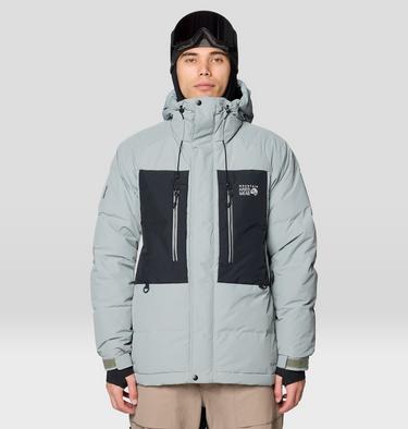 Men's First Tracks Down Jacket, Color: Wet Stone, Black, image 5
