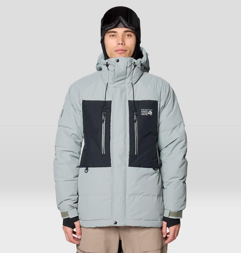 Men's First Tracks Down Jacket, Color: Wet Stone, Black, image 1