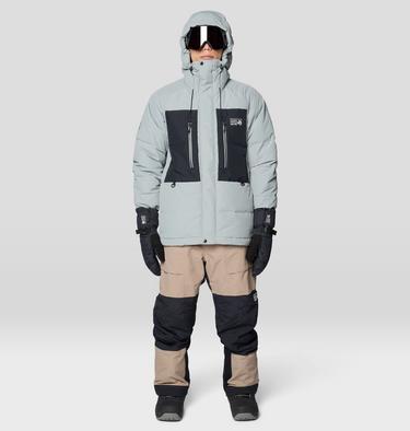 Men's First Tracks Down Jacket, Color: Wet Stone, Black, image 6