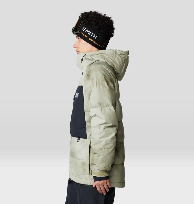 Men's First Tracks Down Jacket, Color: Mantis Green, Black, image 3