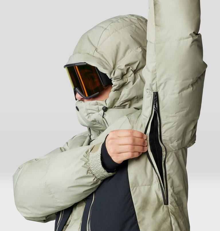Men's First Tracks Down Jacket, Color: Mantis Green, Black, image 7