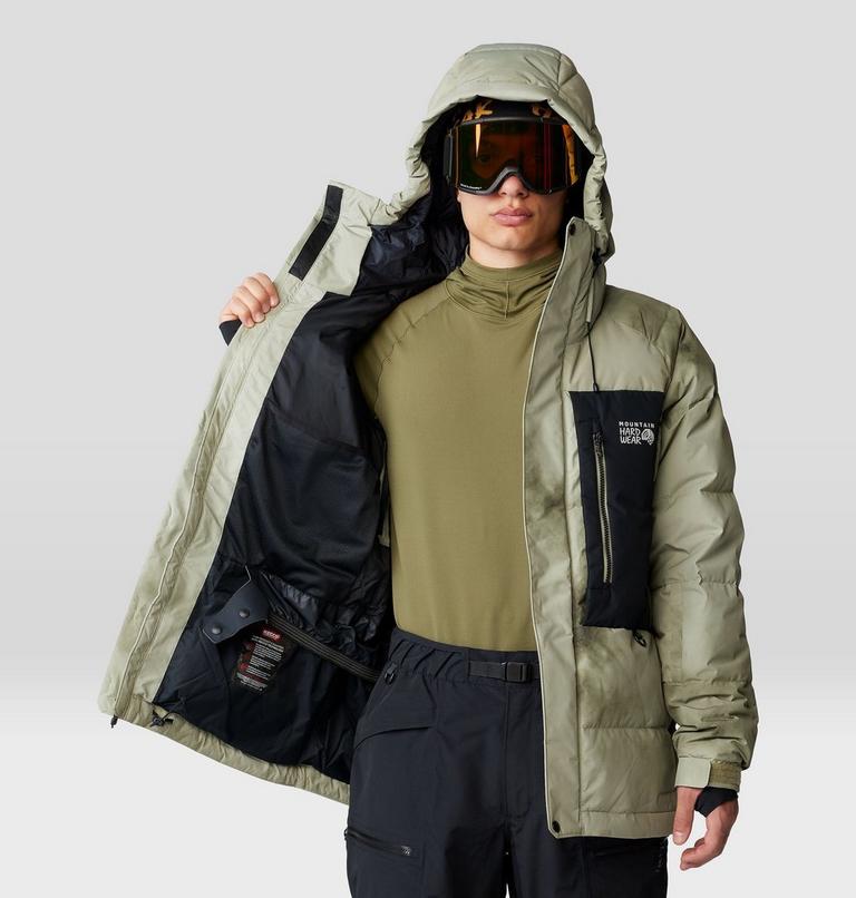 Men's First Tracks Down Jacket, Color: Mantis Green, Black, image 8