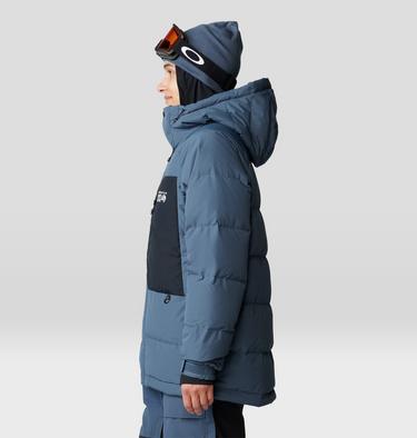 Men's First Tracks Down Jacket, Color: Moon Blue, Black, image 11