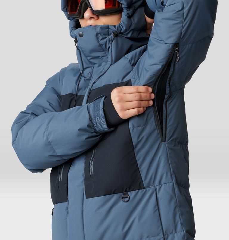 Men's First Tracks Down Jacket, Color: Moon Blue, Black, image 8