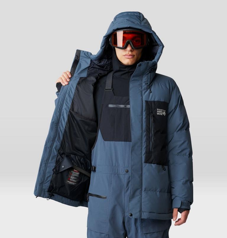 Men's First Tracks Down Jacket, Color: Moon Blue, Black, image 9