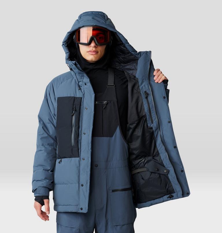 Men's First Tracks Down Jacket, Color: Moon Blue, Black, image 10