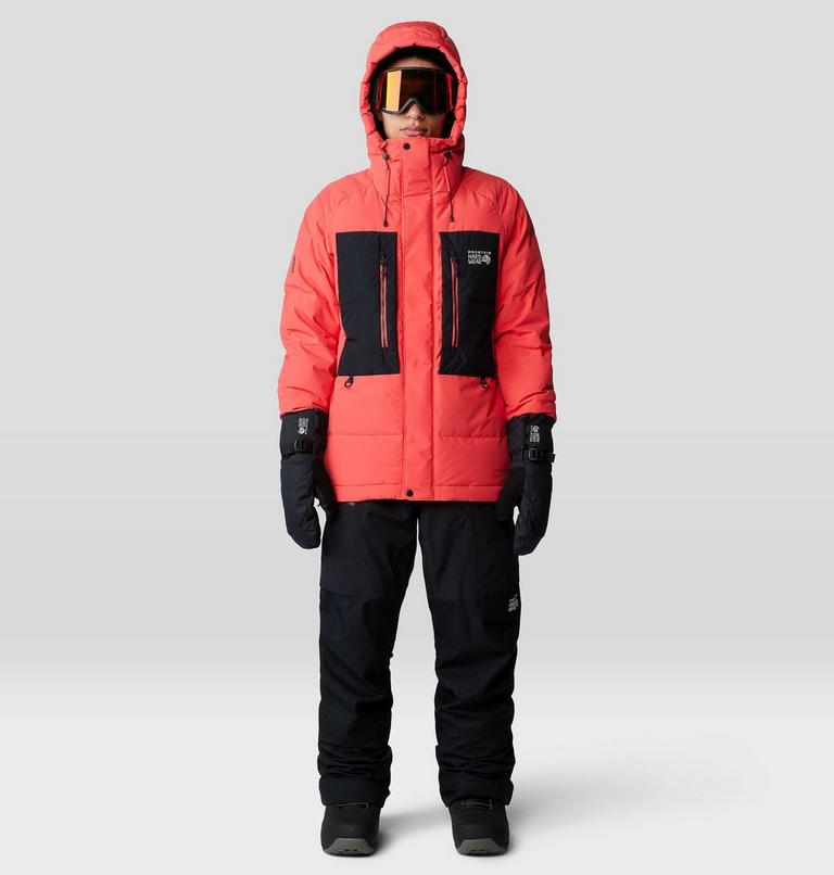 Men's First Tracks Down Jacket, Color: Solar Pink, Black, image 6