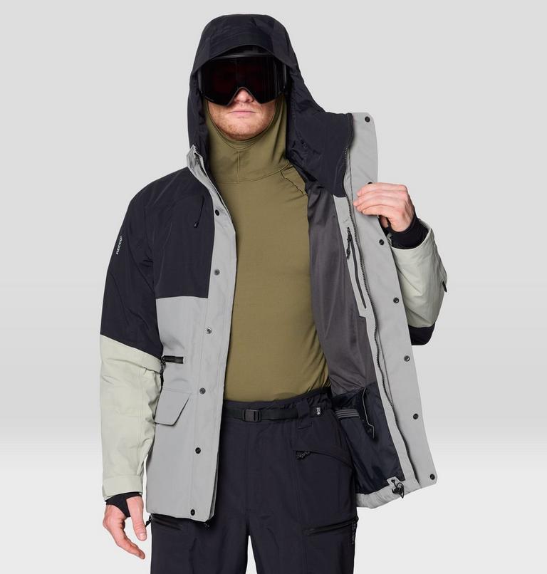 Men's First Tracks Jacket, Color: Wet Stone, White Sage, Black, image 5